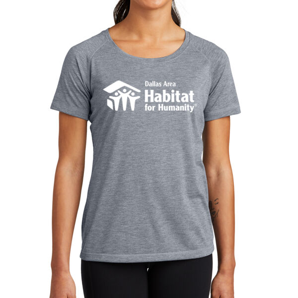 Sport-Tek Women's PosiCharge Tri-Blend Wicking Scoop Neck Raglan Tee - Printed Logo Thumbnail