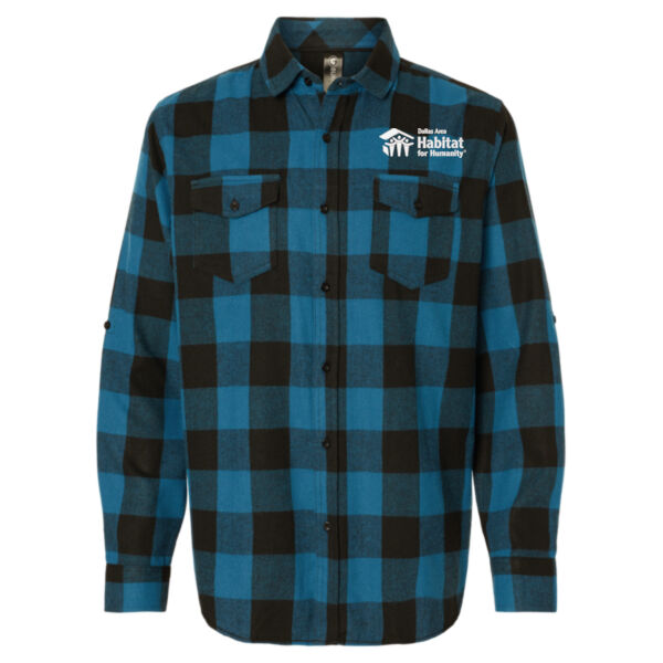 Burnside Yarn Dyed Long Sleeve Flannel Shirt - Embroidered Logo Thumbnail