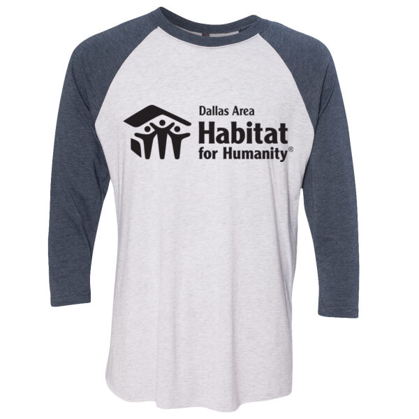 Next Level Triblend Three Quarter Raglan T-Shirt - Printed Logo Thumbnail